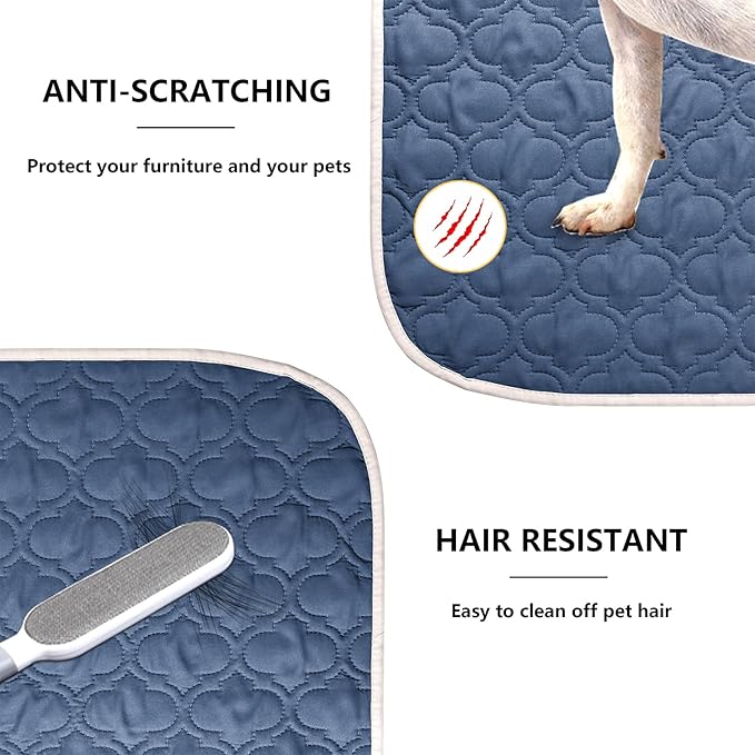 Waterproof Couch Cover for Dogs Washable, Reversible Dog Bed Blanket Pet Sofa Furniture Protector(52x82 Inch, Blue+Cream)