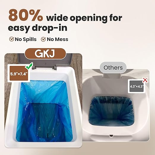 GKJ Cat Litter Box Waste Disposal System for Odor Control Cat Litter Trash Can | Includes 1 roll of 16 Easy Tear-Off Bags | Diaper Trash Can