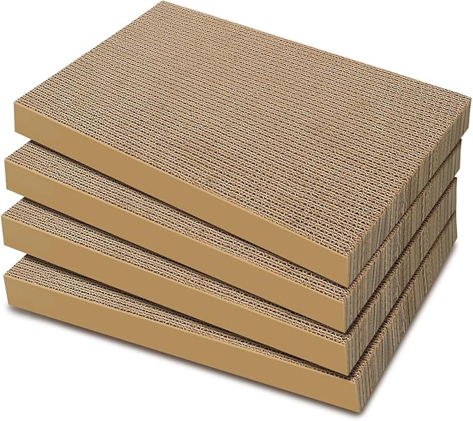 AGYM Cat Scratchers 4 Packs Refill Cat Scratching Pad Cardboard for Indoor Cats and Kitten, Large Size Cat Scratch Pad Board Easy for Cats to Scratch