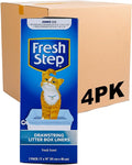 Fresh Step Jumbo Drawstring Cat Litter Box Liners, Scented Heavy Duty Kitty Litter Bags for X-Large Oval or Rectangle Pans, Helps Contain Mess for Easy Lift Out Cleanup, 36 x 19 in, 7 Count - 4 Pack