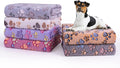 Dono 1 Pack 6 Dog Blankets, Soft Fluffy Fleece Pet Blanket Warm Sleep Mat Paw Print Design Puppy Kitten Throw Blankets Doggy Blanket for Dogs