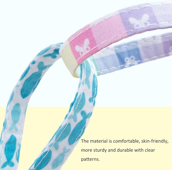 Faygarsle 2 Pack Plaid Butterfly Fish Pattern Cat Collars Breakaway Safety Collar with Bell Spring Summer Design for Girl Cats,Blue Multicolor