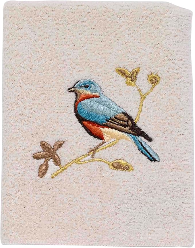 Avanti Linens - Washcloth, Soft & Absorbent, Nature Inspired Bathroom Decor (Gilded Birds Collection)