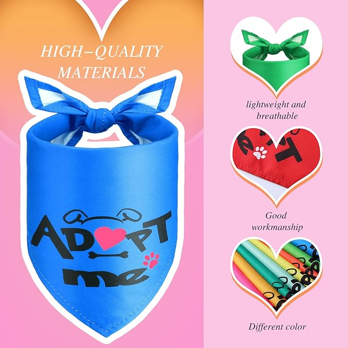 40 Pieces Adopt Me Dog Bandanas Bulk Multi Colors Bibs Triangle Dog Washable Scarf Kerchief Set for Small Medium Large Cats Pets Costume Accessories Decoration