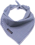 ARING PET Dog Bandanas, Navy Plaid Kerchief Triangle Bibs Scarf for Puppy Small Medium Large Boy Girl Dogs Cats-S
