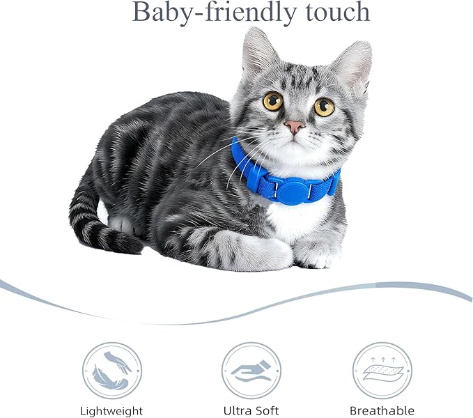 Breakaway Cat Collar with Bell, Safety Buckle Kitten Collar, Elastic Strech Quick Release, Adjustable Lightweight Collars for Girl Boy Cats, Pet Supplies, Accessories, Gifts Dark Blue