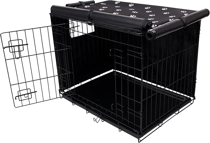 Pet Prime Dog Crate Cover 42 Inch for Wire Crate 600D Oxford Fabric Indoor/Outdoor Durable Waterproof & Windproof Pet Kennel Cage Cover(42"x28"x30")