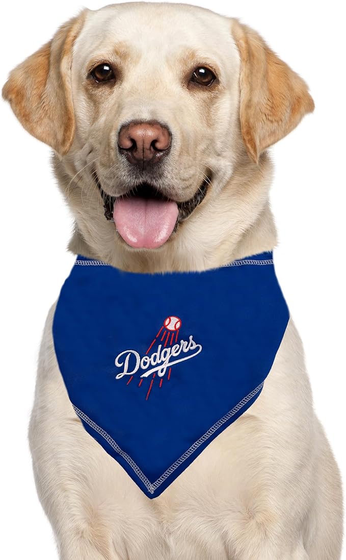 Pets First MLB Los Angeles Dodgers TIE Bandana, Small/Medium. Dog Bandana Scarf Bib for Pet Cat Dog. The Ultimate Game-Day, Party Bandanna, Birthday Event