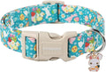 DOGWONG Easter Dog Collar,Cute Flower Bunny Eggs Dog Collar Pink Pet Collar Girl Dog Collar Puppy Pet Gift Adjustable Dog Collars for Small Dogs