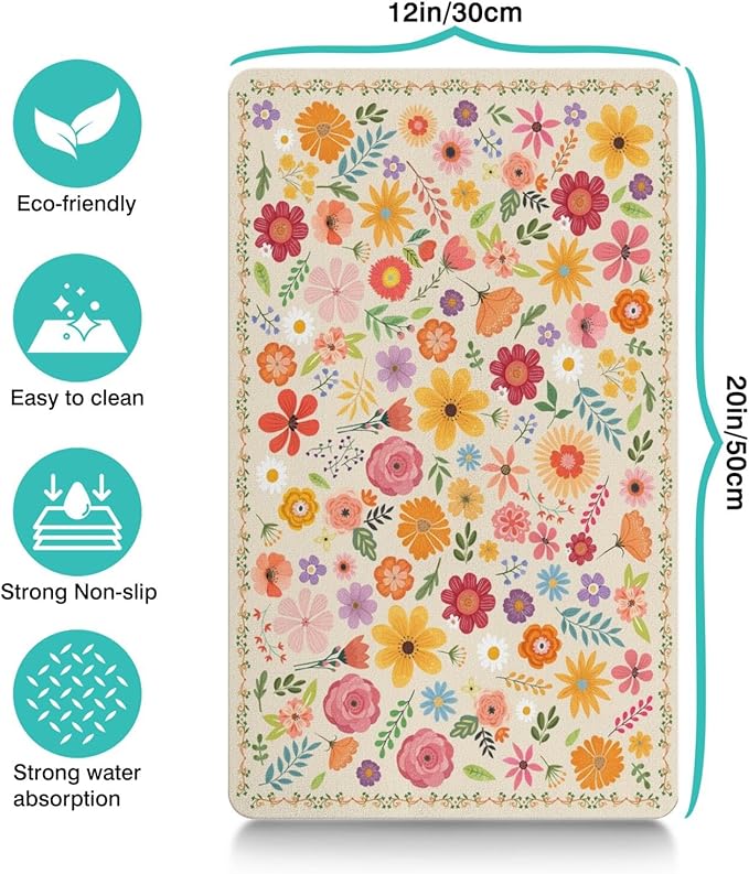 Pet Feeding Mat for Floors Waterproof Dog Mat for Food and Water Absorbent Quick Dry Non Slip mat for Cat Bowls