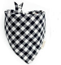 Dog Bandana(Cream Black Houndstooth Plaid S)