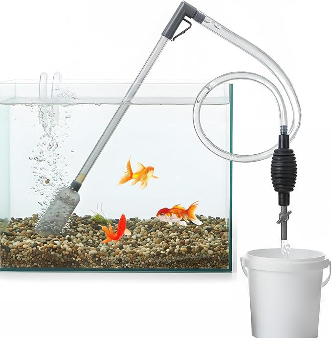 ZYFHOST Fish Tank Vacuum Gravel Cleaner, Aquarium Gravel Cleaner - Hand Siphon Pump as Fish Tank Hose Water Changer & Rock Cleaner & Sand Washing (5.6ft)