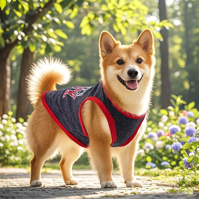4 Pack Dog Shirts Summer Printed Puppy Clothes Novel Sleeveless Pet T Shirts Dog Clothes for Small Medium Dogs Cats Boy(XS)