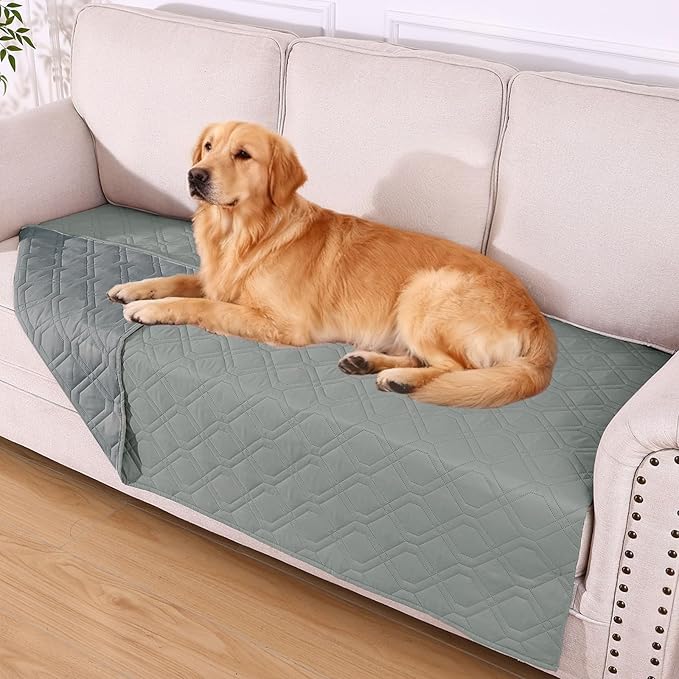 hyha Waterproof Dog Bed Blanket, Soft Pet Blankets, Waterproof Couch Cover for Dogs, Reversible Sofa Covers Washable for Furniture (40x80 Inch, Grey/Dark Grey)