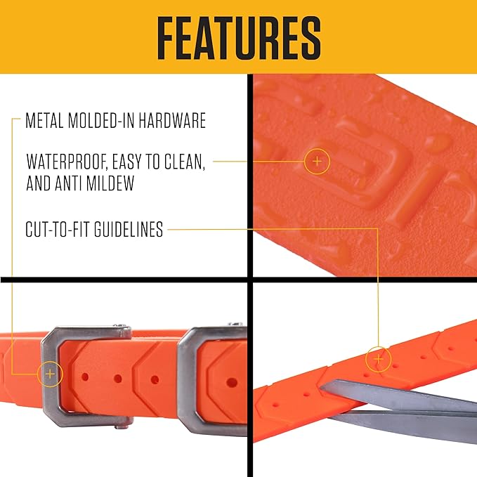 Carhartt Fully Adjustable Waterproof Dog Collar, Hunter Orange, One Size