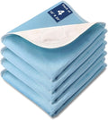 Washable Waterproof Underpads, 24" x 18" (4 Pack) Reusable Incontinence Pads for Chair, Bassinet, Crib, Car Seat, Sofa, Wheelchair, Small Size