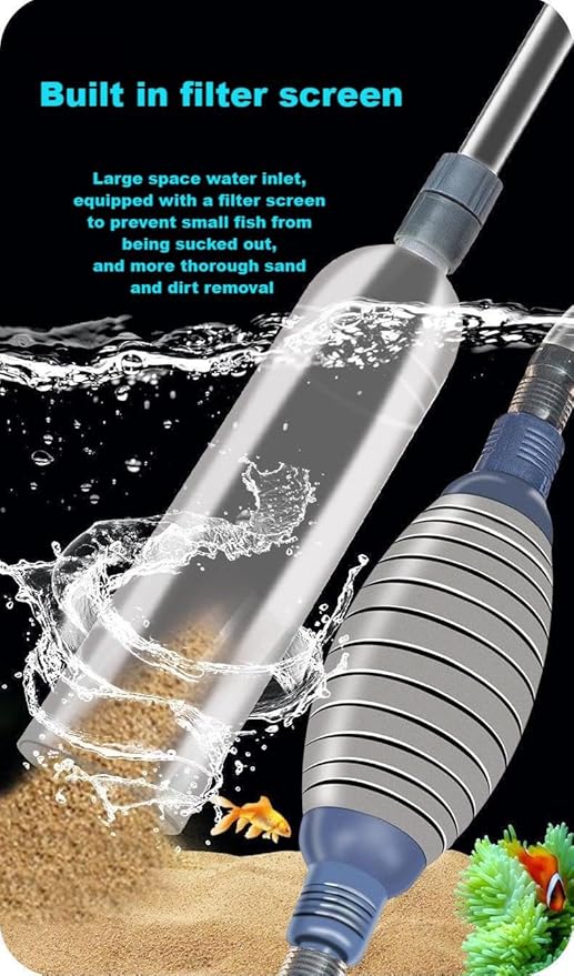 Aquarium Siphon Vacuum Cleaner,9.84 Foot Aquarium Gravel Cleaner kit, Thickened and Reinforced, Adjustable Water Volume, efficient Fish Tank Cleaning Tool, Durable 4-Piece Set