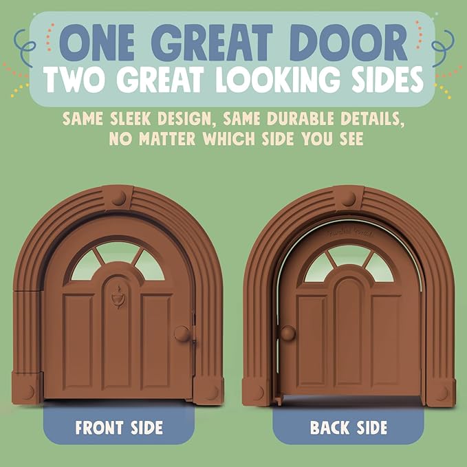 Purrfect Portal Meow Manor® Cat Door Interior Door - No-Flap, Fits Cats Up to 20 lbs, Easy DIY Setup, No Training Needed, Brown