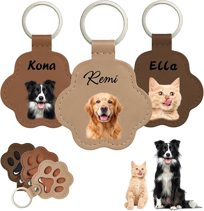 QYH Custom Memorial Dog Keychain with Picture - Personalized Cat Dogs Pet keepsakes Keychains Customized Gifts for Pet Lovers