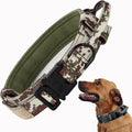 Tactical Dog Collar, Adjustable Military Training Nylon Dog Collar with Control Handle and Heavy Quick-Release Metal Buckle for Small Medium Large Dogs, Camo S