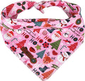 Lionet Paws Christmas Dog Bandana Washable Cotton Handkerchief Scarf Triangle Ho Christmas Tree Pink Bandanas for Small Medium Dogs Girl