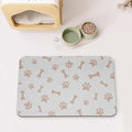 YCT Dog Food & Water Mat - Absorbent Non-Slip Pet Supplies Mat, 11.8"x18.1" Beige