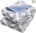 OUTCREATOR® Washable Bed Pads 34" x 56" (Pack of 2), Incontinence Mattress Protector, Anti-Slip Waterproof Underpads for Adults Kids Elderly Pets, Absorbency & Reusable Bedwetting Pads (Gray Geometry)