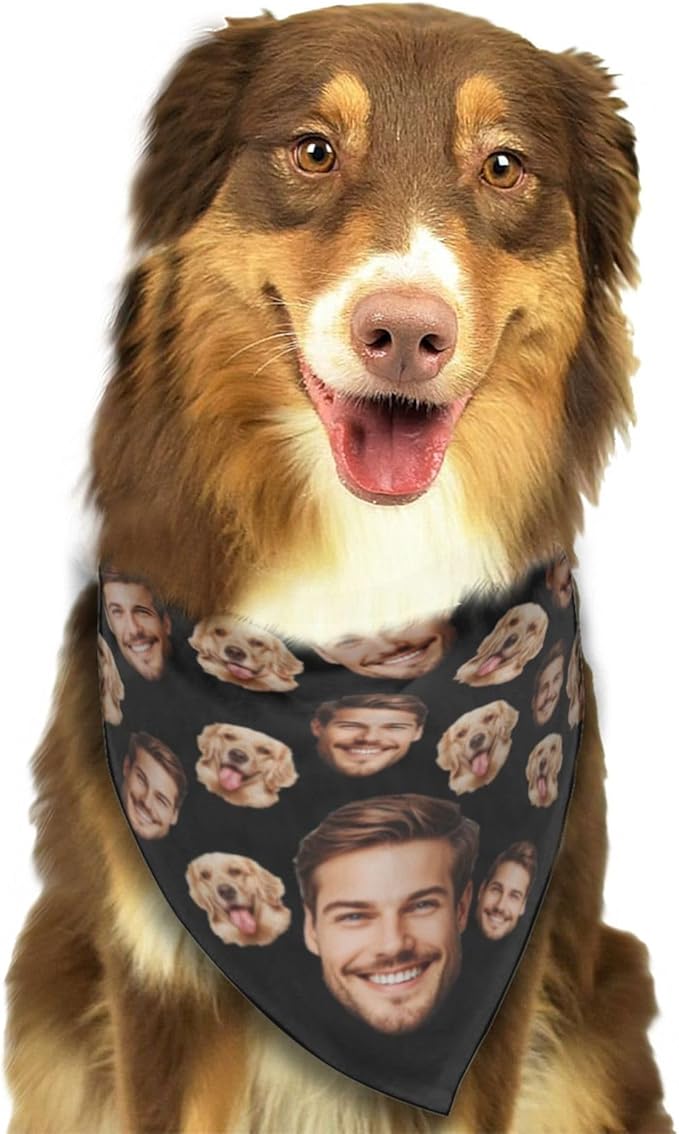 Custom Dog Bandana for Cat Dog Pet Add Your Design Personalized Neckwear Bandanas with Your Text Logo Image Customized Pet Scarf Funny Gifts Style 06