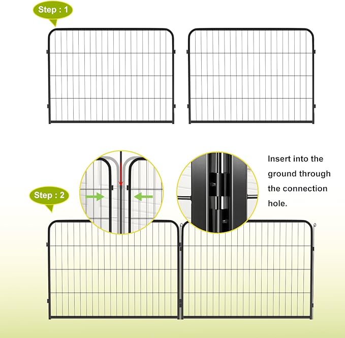 BestPet Dog Playpen 24 Inch 16 Panels Heavy Duty Metal Pet Exercise Pen Indoor Outdoor Fence Panels Anti-Skid Expandable Design