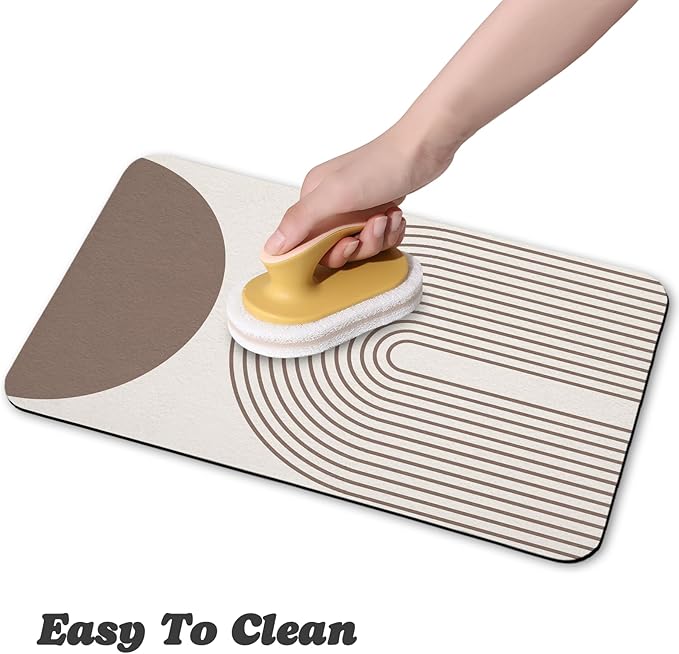 Dog Food Mats for Floors Waterproof, Cat Water Bowl Mats Pet Feeding Absorbent Mat Placemats for Food and Water Brown Bohemia 16 * 24 inch