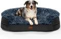 Black Dog Beds for Large Dog, 41" x 32.6" x 7.7", Removable and Washable Cover, Raised Reboundable Edges, Non Slip Bottom, Warm Plush, Orthopedic Oval Memory Foam Pet Bedding, Indoor
