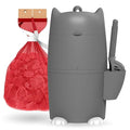 Red Rocket Pets Cat Litter Trash Can Kitty Twister Plus, No Smell Litter Storage Container, Litter Disposal System with Scooper and 2X Refill Bags (Grey Standard)