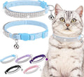 EXPAWLORER Soft Velvet Safe Cat Collars for Girl Cats - Rhinestones Bling Diamante Adjustable Collars Breakaway- Chirstmas Cat Clollar Gifts with Bells for Boy Cats Kitty and Small Dogs