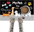Funning My Pet Dog Pattern Dog Feeding Mat Pet Food Mat for Dogs and Cats Cute Puppy Design Pet Bowl Mat with Bone Paw and Non Slip Cat Feeding Mats for Home Kitchen Floor 20" x 12"