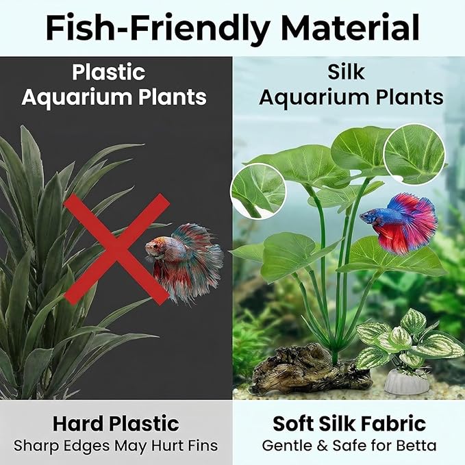 10 PCS Aquarium Decorations Silk Aquarium Plants Betta Fish Tank Decor Artificial Fish Tank Decorations Plants for Betta, Goldfish, Turtle & Reptile Tanks Ornament