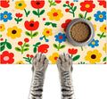 Pet Feeding Mat 24x16 inch Colorful Flower Print Pet Bowl Placemat Non Slip Floor Mat for Food and Water Indoor Pet Feeding Station Cute Meal Pad for Small Cats and Dogs Kitchen Use
