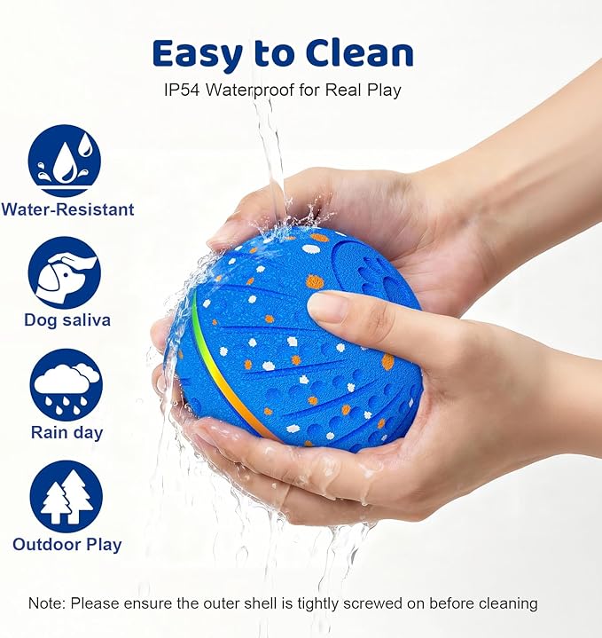 Interactive Dog Toys Ball - Smart Moving Bouncing Dog Ball with Colorful Lights, E-TPU Material, 3 Play Modes Automatic Rolling Dogs Toy for Small Medium Dogs Keep Them Busy(Blue)