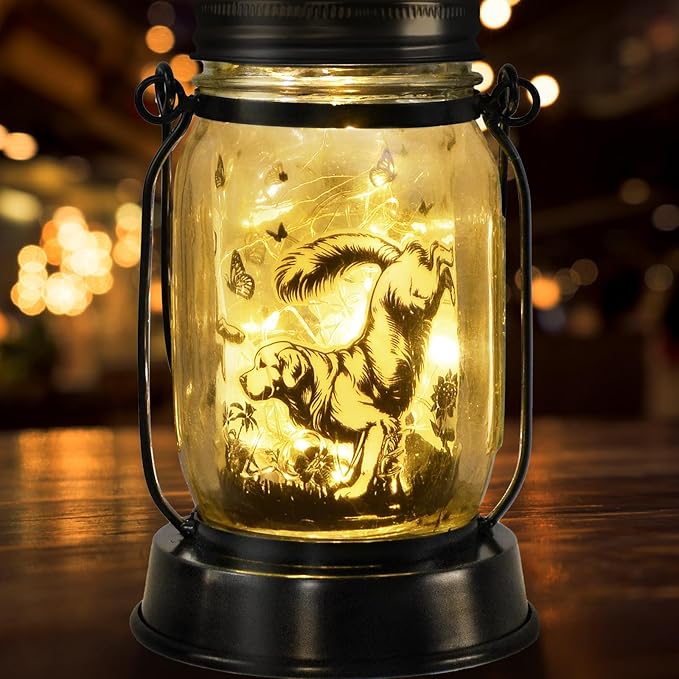 Great Pyrenees Gifts for Women/Men Great Pyrenees Dog Solar Lanterns Mom Birthday Dog Lovers Lantern Pet loss Pet Memorial Lights Solar Garden Decoration for Yard, Patio,Backyard,Porch Torches Light