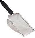 SunGrow Reptile Sand Scoop, Stainless Steel Fine Mesh Net for Lizard, Gecko, Snake Habitat, Substrate and Gravel Sifter, Black Non-Slip Handle Sifter, 11” x 4” x 2”, 1 Pc 