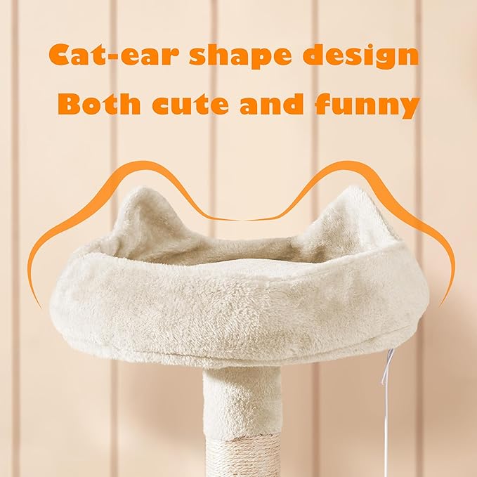 Yaheetech Cat Tower, 70.5in Cat Tree for Indoor Cats, Multi-Level Climbing Tree w/Condo & Plush Perches, Large Cat Play House Scratching Post for Kitten Beige