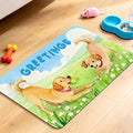 Dog Food Mat for Floors Absorbent, Pet Food Mat, Dogs Greetings Quick Dry Dog Bowl Mats for Food and Water, Non-Slip Cat Pet Feeding Mats for Floor Placemats 12"x20"