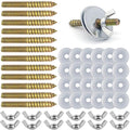 12 Sets Bird Cage Screws Bird Perch Stand Platform Accessories 24 Washers 12 Screws 12 Wing Nuts Hardware for Fixing Bird Playground Perch Food Bowls Feeder Breeding Box