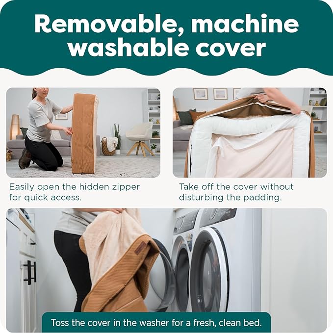 Furhaven 35" Round Orthopedic Dog Bed for Large/Medium Dogs w/ Removable Washable Cover, For Dogs Up to 50 lbs - Sherpa & Suede Snuggery - Espresso, 35-inch