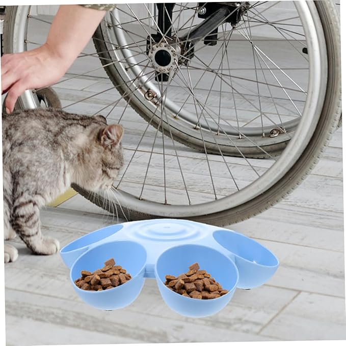 Toyvian Multi-Grid Floral Pet Feeding Bowl for Cats and Dogs Versatile Food and Water Container for Kittens Sturdy Design Decorative Flower Shape for Home and Pet Stores