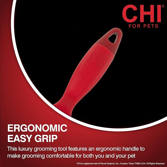CHI for Dogs Rubber Fur Accumulator Brush, Dog Grooming Tool for Removing Loose Hair and Lint from Coats Furniture Clothing and Car Seats, Flexible Rubber Bristles, Easy Clean Grooming Brush