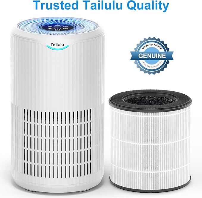 Tailulu 2 Packs D09 Air Purifier Replacement Filter, 3-in-1 True H13 True HEPA Air Cleaner Purifier for Home Large Room Up to 1680 Sq Ft