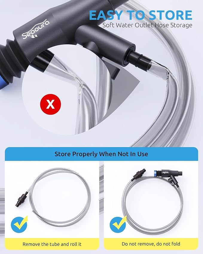 Gravel Vacuum for Aquarium, Fish Tank Cleaner Kit, Mini Manual Fishtank Vacuum Cleaner, Small Aquariums Water Changer, Adjustable Siphon Pump Use for Fish Turtle Tanks Cleaning Manure Wash Sand