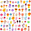 DIYDEC 80pcs Mini Resin Mushroom 80 Style Miniature Mushrooms Figures to Hide Small Tiny Resin Mushrooms Bulk for Dollhouse Decor Micro Fairy Garden Landscape Aquarium Tiny Party Favor Toys