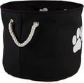 Bone Dry Pet Storage Collection Collapsible Bin, Black, Medium Round