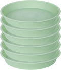 6 Pack Plastic Plant Saucer Water Drip Tray, 4 5 6 7 8 9 10 11 12 13 15 17 19 inch, Heavy Sturdy Plant Drainage Tray for Indoors Outdoor, Saucers for Pots Base (4", Light Green)
